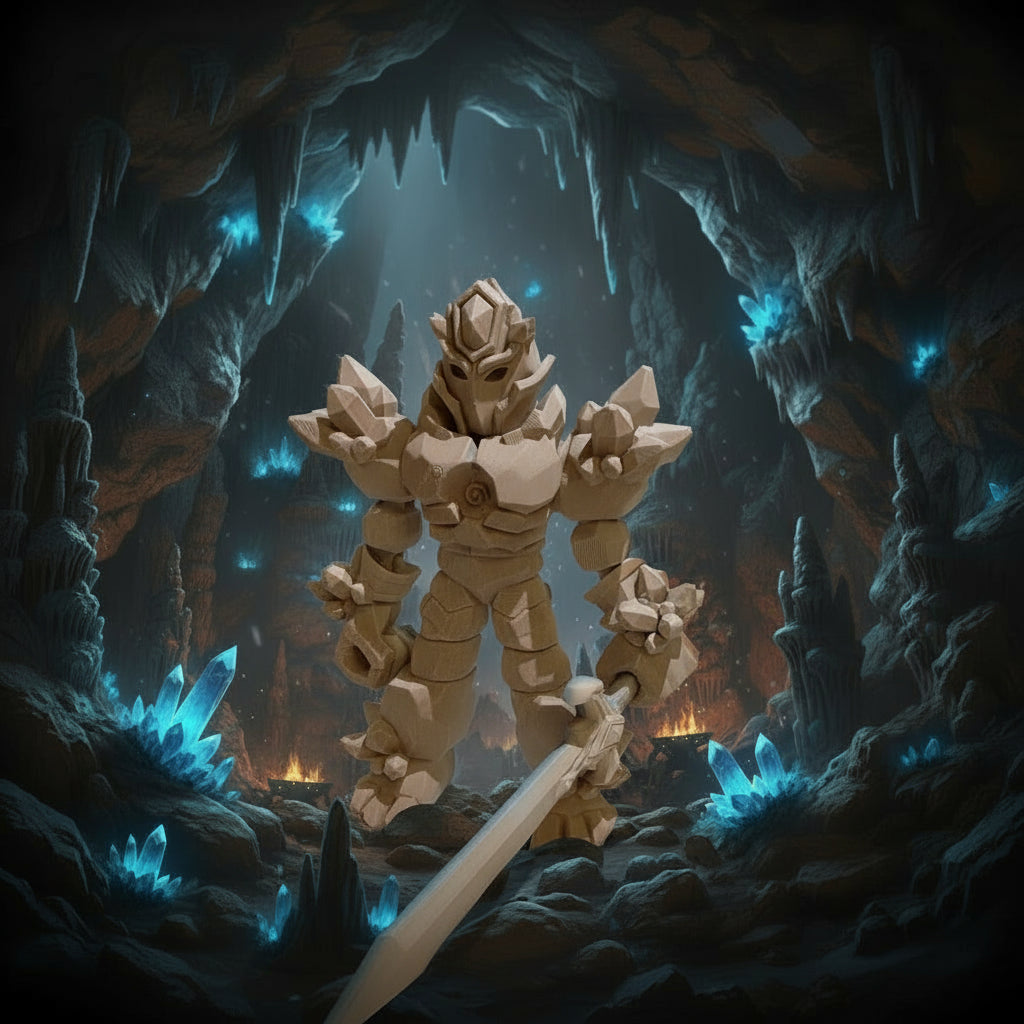 Crystal Warrior – 3D Printed PLA Fantasy Figurine