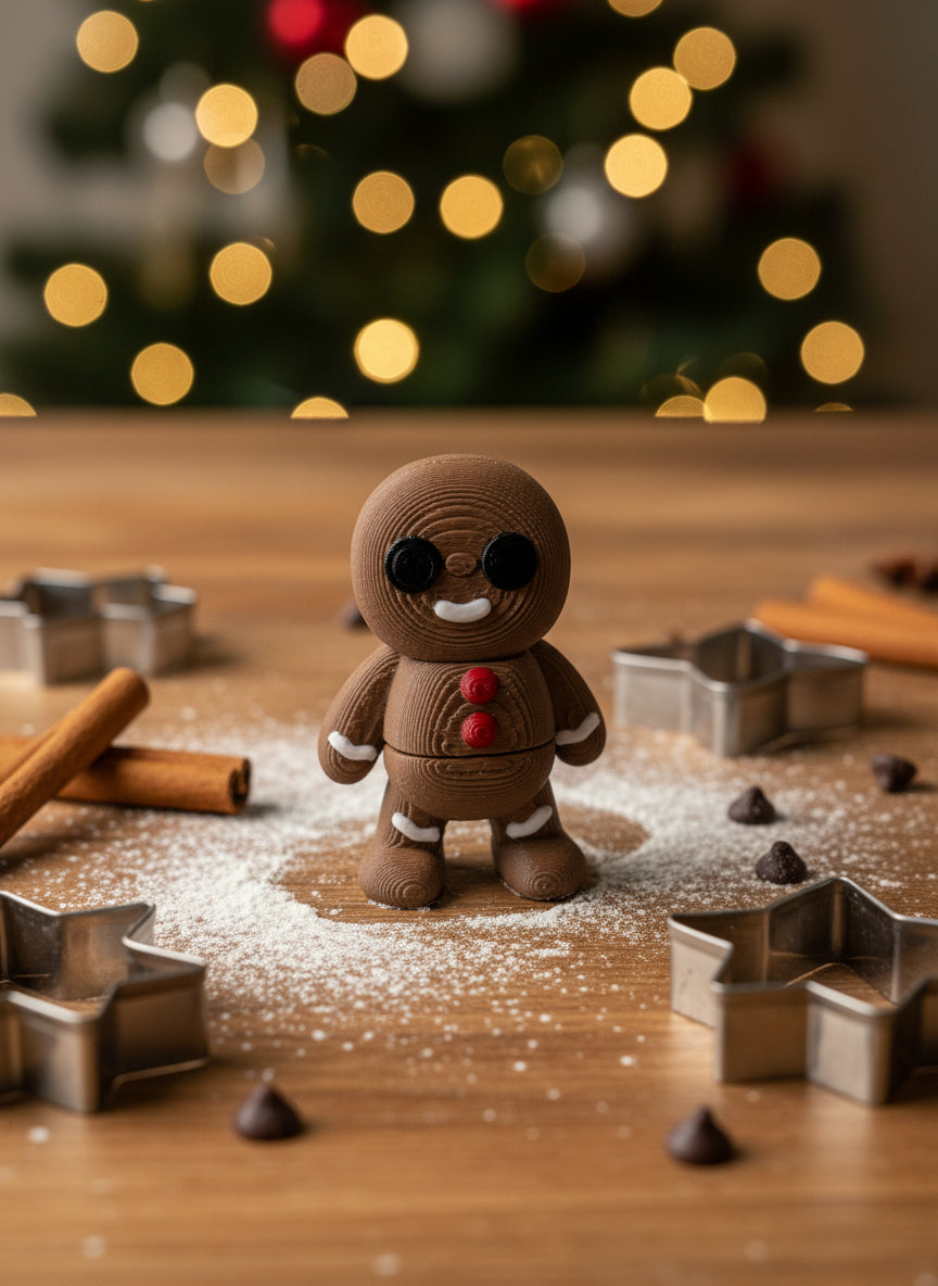 Mini Articulating Gingerbread Man – Festive Fidget Fun by Zou3D
