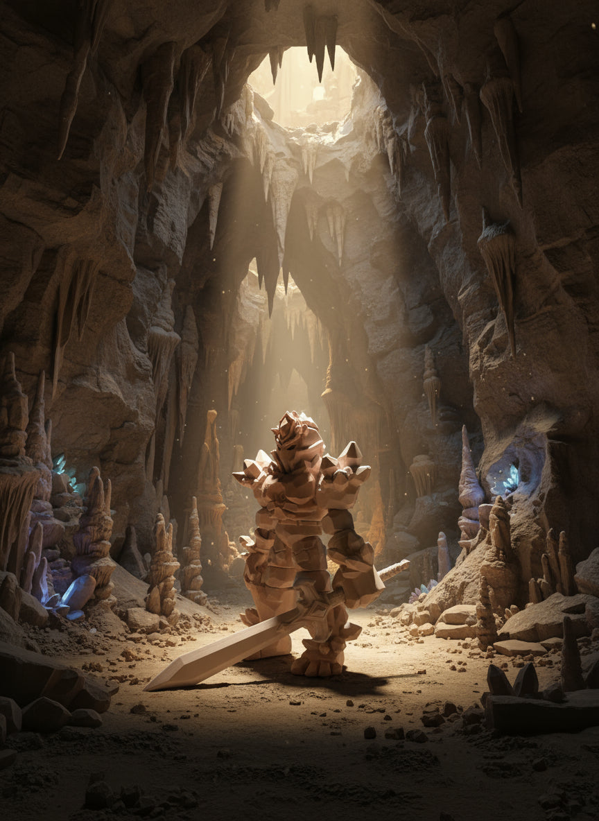 Crystal Warrior – 3D Printed PLA Fantasy Figurine