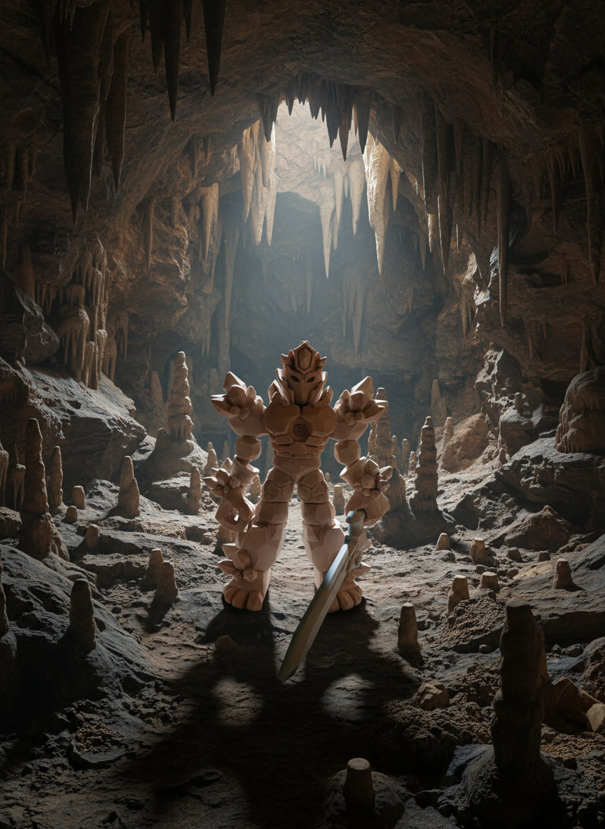 Crystal Warrior – 3D Printed PLA Fantasy Figurine