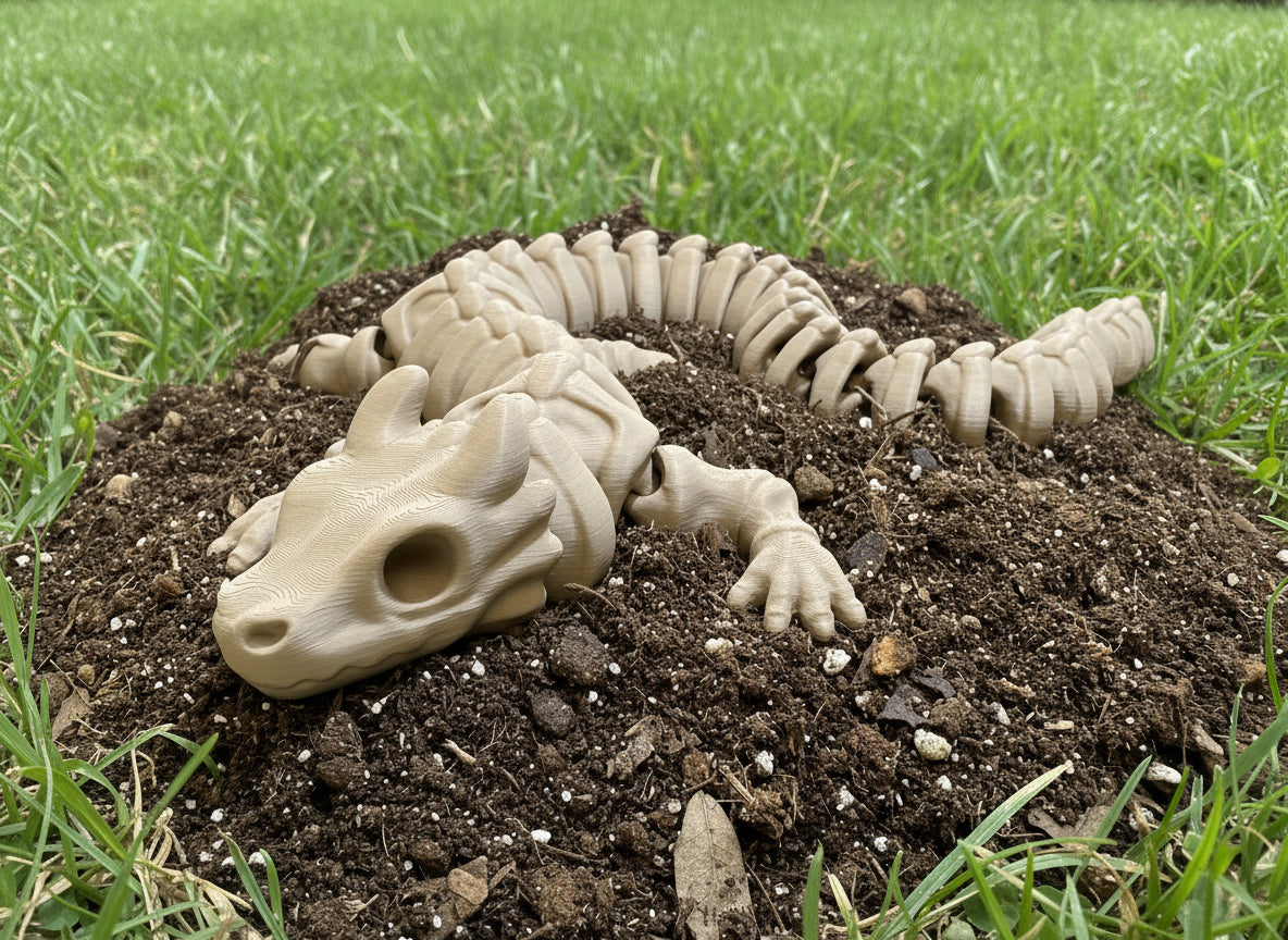 Skeleton Dragon – Articulated 3D Printed PLA Figurine by Zou3D