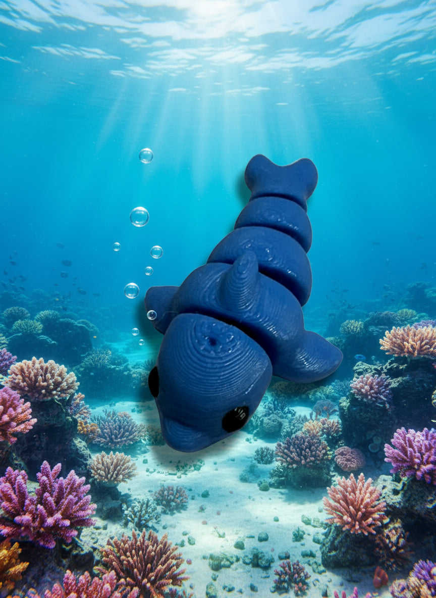 Mini Articulated Dolphin – 3D Printed PLA Figurine by Zou3D