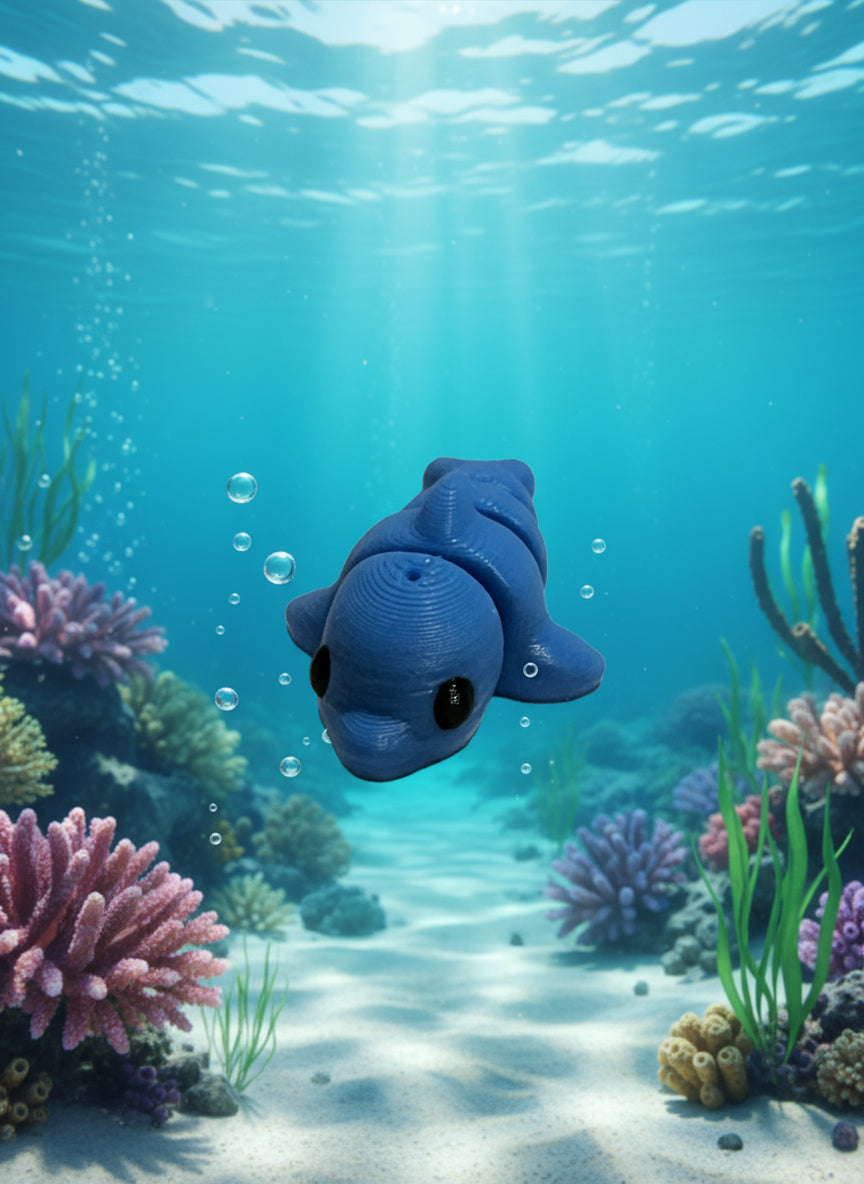 Mini Articulated Dolphin – 3D Printed PLA Figurine by Zou3D