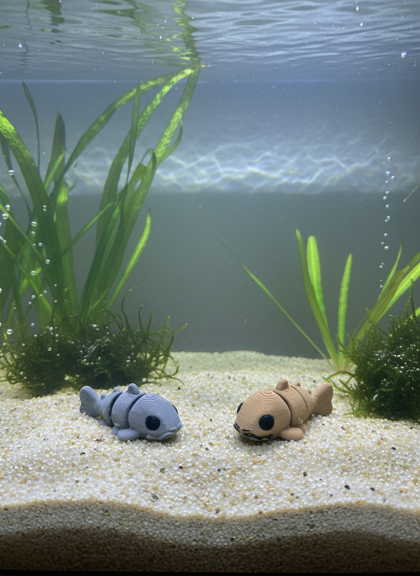Mini Articulating Catfish – 3D Printed PLA Figurine by Zou3D