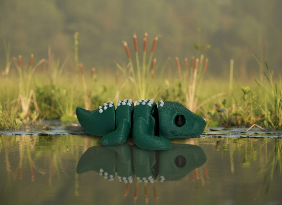 Mini Articulating Alligator – 3D Printed PLA Figurine by Zou3D