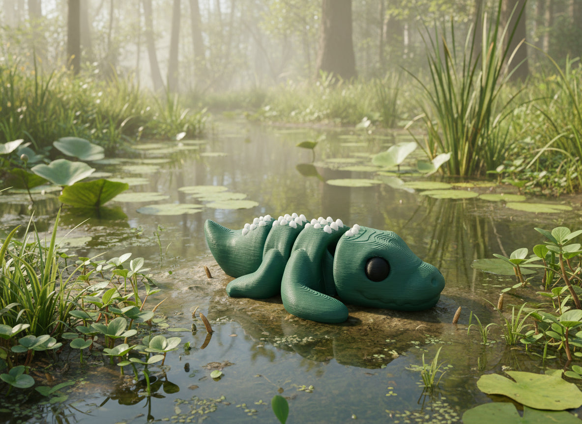 Mini Articulating Alligator – 3D Printed PLA Figurine by Zou3D